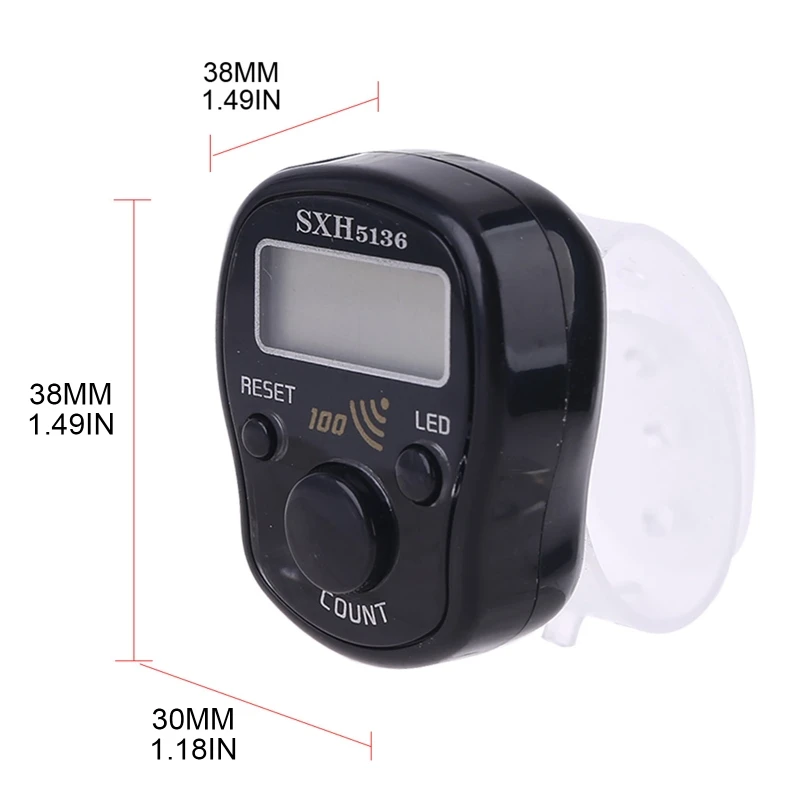 

Portable Wrist Digital Electronic Counter with LED Light and Sound Manual Reset Decompression Relaxation Finger Tool