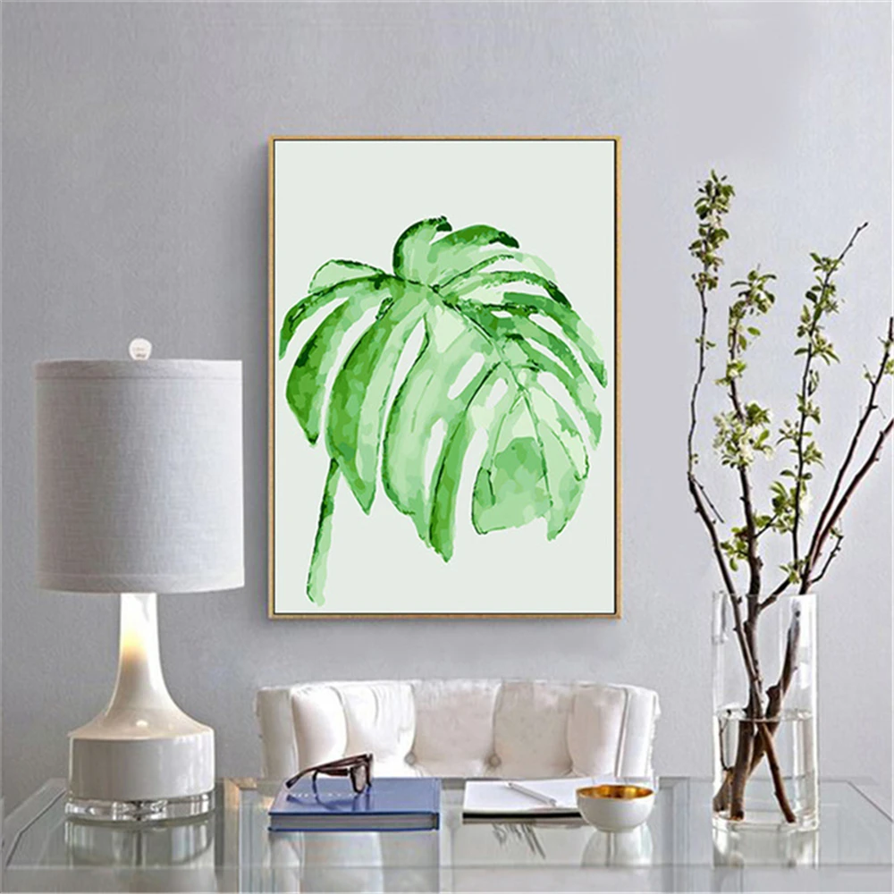 

Green Plant 21 Paintings By Numbers DIY Pictures Oil Coloring By Numbers Set Gift Drawing By Numbers Canvas Decor New Arrivals