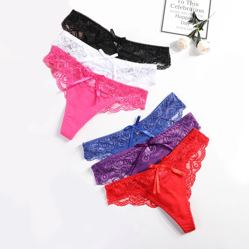 

1PCS Women T-back Panties 2021 Sexy Women's Thongs Fashion Floral Lace G Strings Female Soft Comfortable Lingerie Underwear