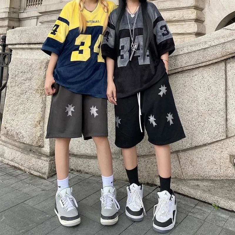 

Женские блестящие шорты с завышенной талией, повседневные свободные летние шорты в стиле хип-хоп