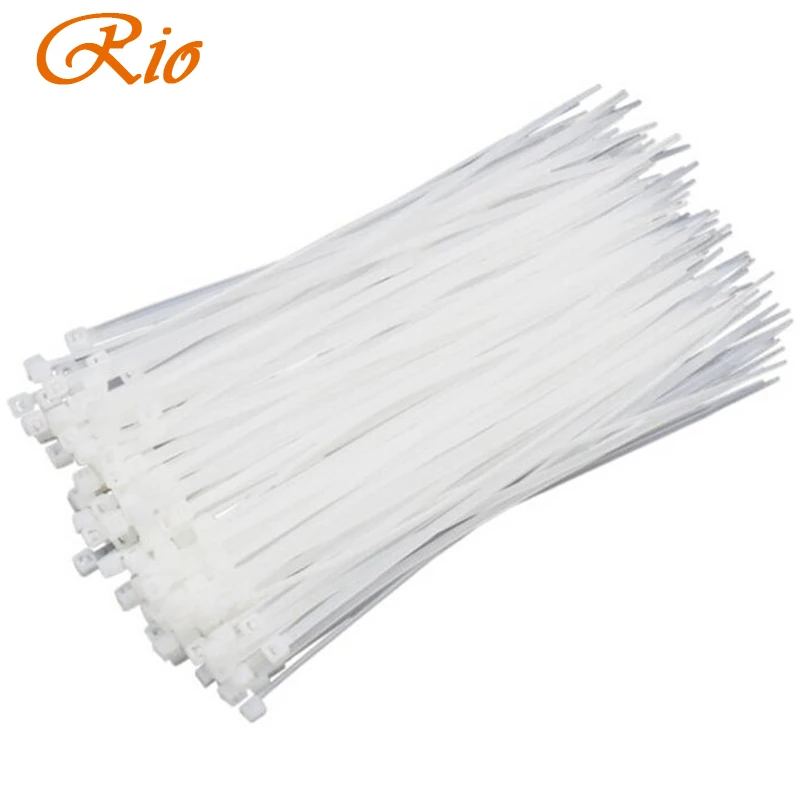 

1000PCS 3 X120 and 1000PCS 3X150 3X160 white Milk Cable Wire Zip Ties Self Locking Nylon Cable Tie National standard cable tie