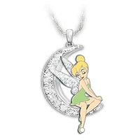itenice crystal elf moon necklaces girls rhinestones angel wings pendant necklace flower fairy shiny necklace new jewelry