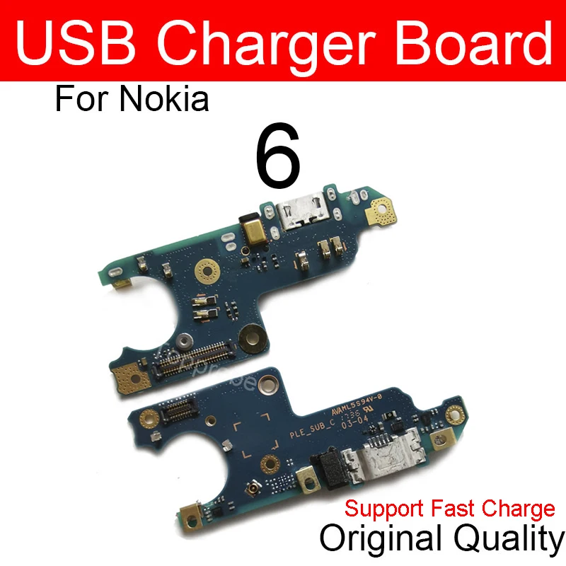 Плата зарядного устройства Usb для Nokia 6 TA-1000 TA-1003 TA-1025 TA-1039 usb-разъем зарядки и