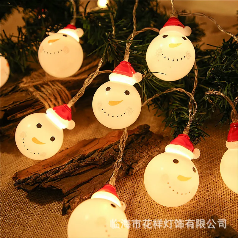 Светодиодная Рождественская Декоративная гирлянда светящаяся с Санта-Клаусом