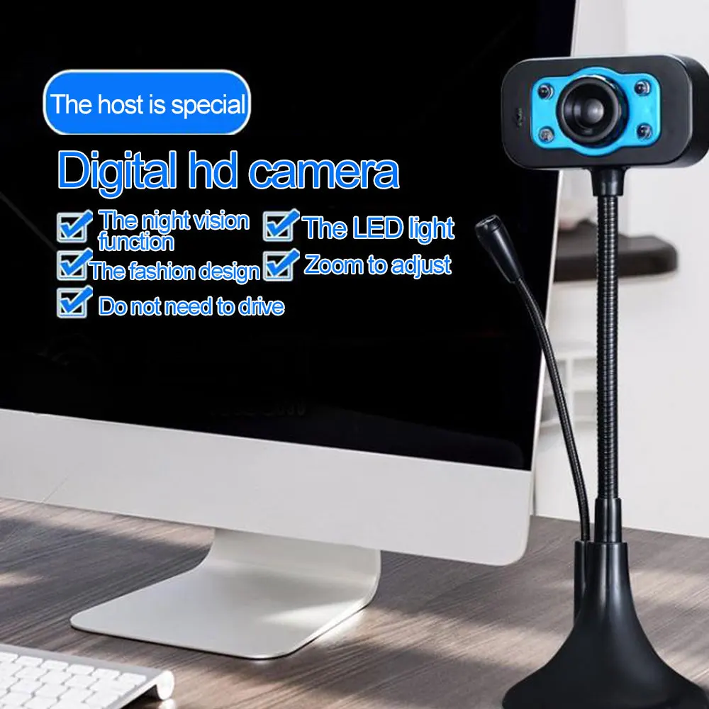 

2020 HD Webcam USB Web Camera With Noise Cancelling Microphone 360 Degree Rotation Webcam For Home Computer PC Office Study Game