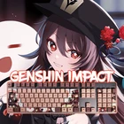 Клавиши клавиатуры Genshin Impact Ху Тао с тематикой шоколадных комиксов pbt, клавиши с двойной подсветкой, набор клавиш Pc Gamer Cherry Profile 6.5u, клавиатура