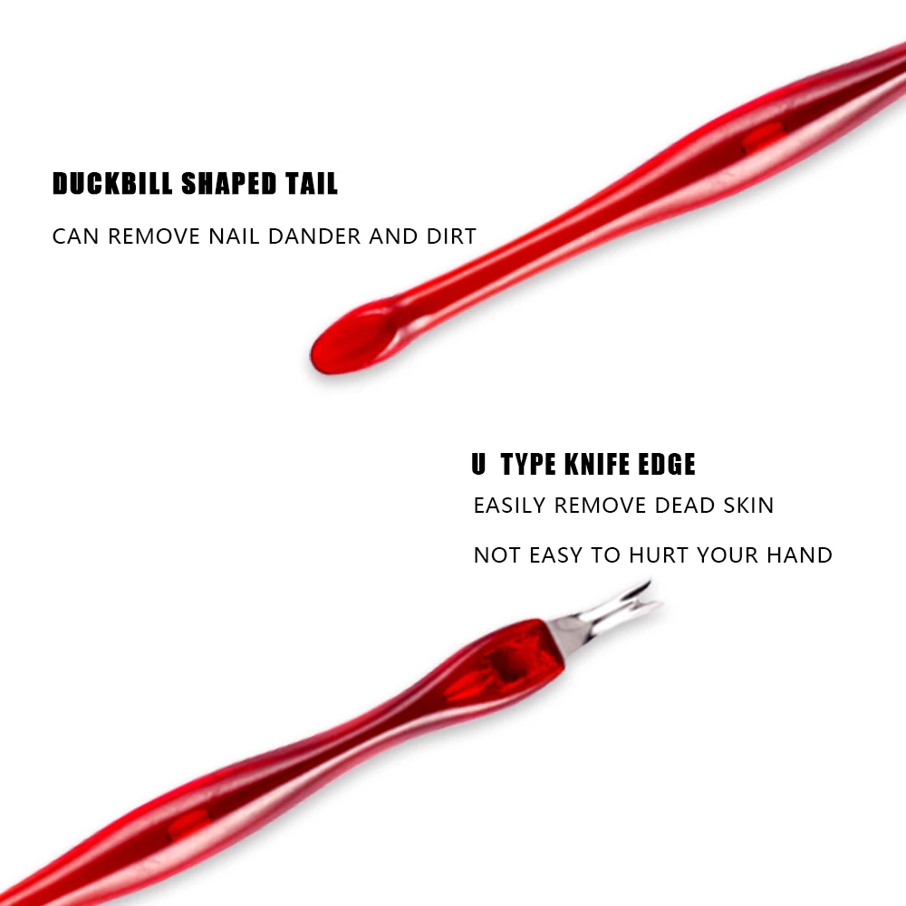 

URGEL 1Pcs Nail Art Tools Stainless Steel Cuticle Pusher Head Spoon Remover Tools for Manicure Nail Art Care Pusher