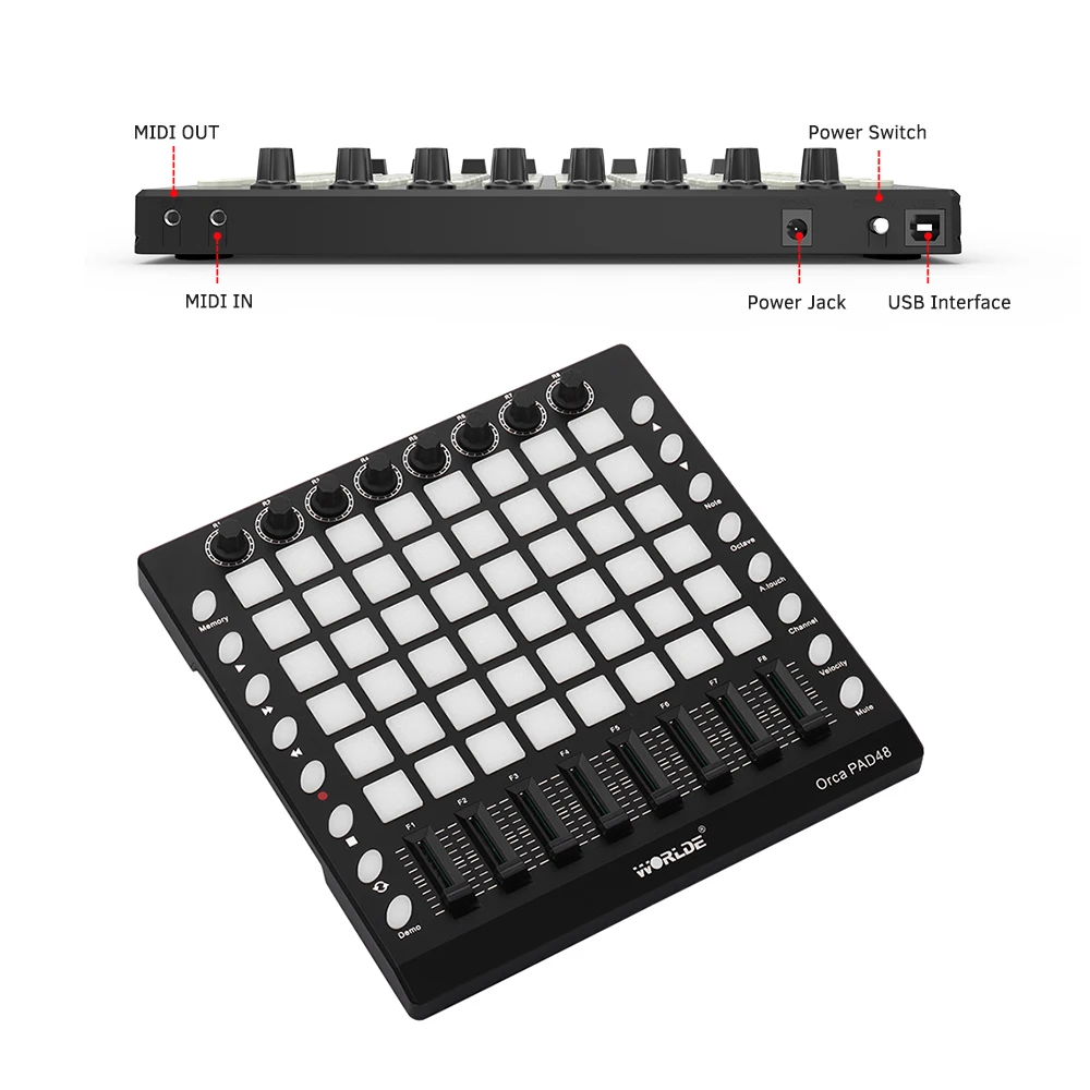 MIDI-клавиатура Worlde орка PAD48 PRO контроллер с 16 барабанами USB MIDI-барабанная подставка