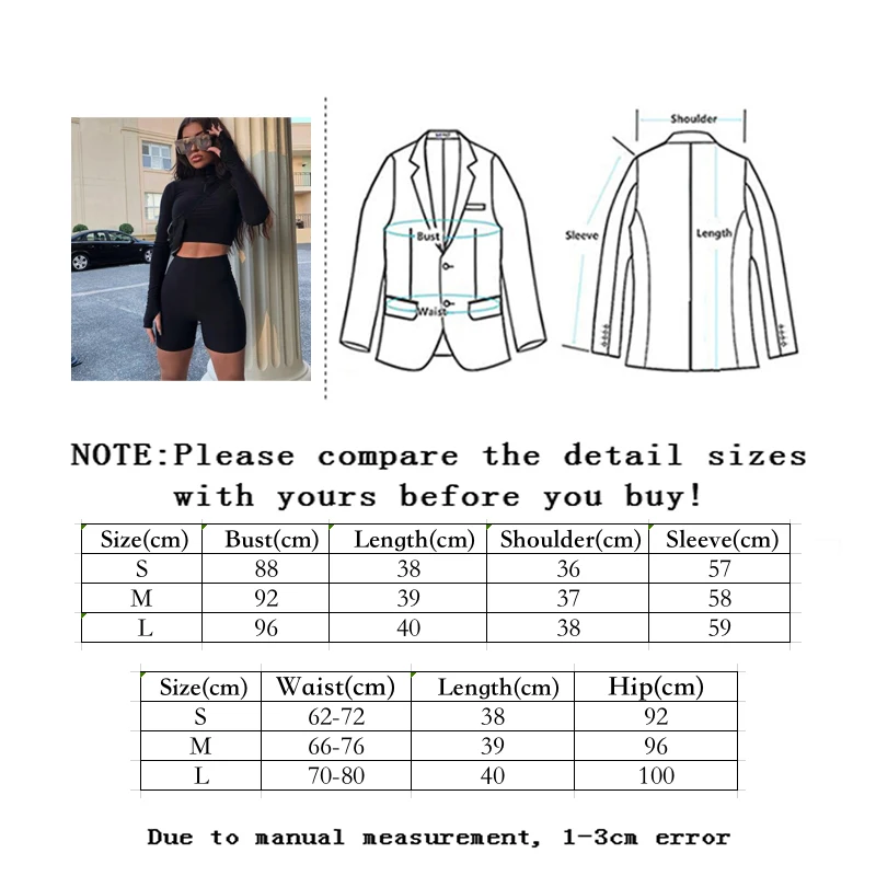 

Zoulv Spring Summer Women Fashion Casual Sports Sets Long Sleeve Zipper High Neck Elastic Sexy Crop Solid Tops Shorts 2 Pieces
