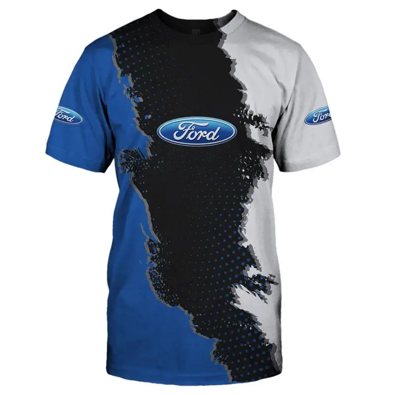 

Summer New Men's Ford Logo Racing 3D Printed T-Shirt Cycling Motorcycle Rally Motorcycle Rider Essential T-Shirt Oversize 6XL