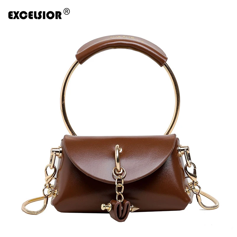 EXCELSIOR PU кожаная сумка через плечо с застежкой открытый стиль сумки на мини