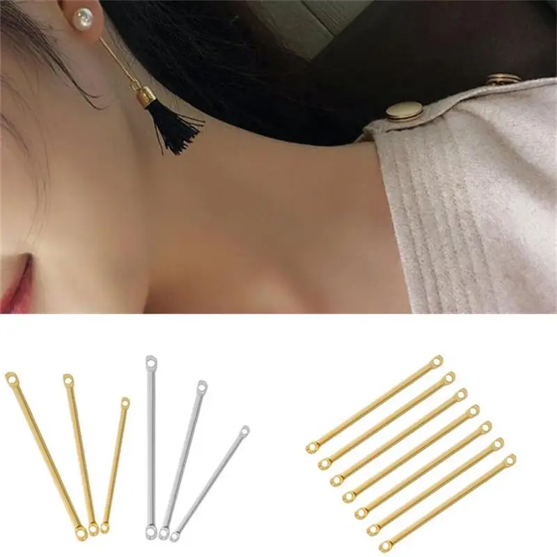

Louleur 100pcs/lot Double Cylinder Bar Earrings Connecting Rod Metal Ear Hook Clip DIY Jewelry Materials Earring Pins Findings