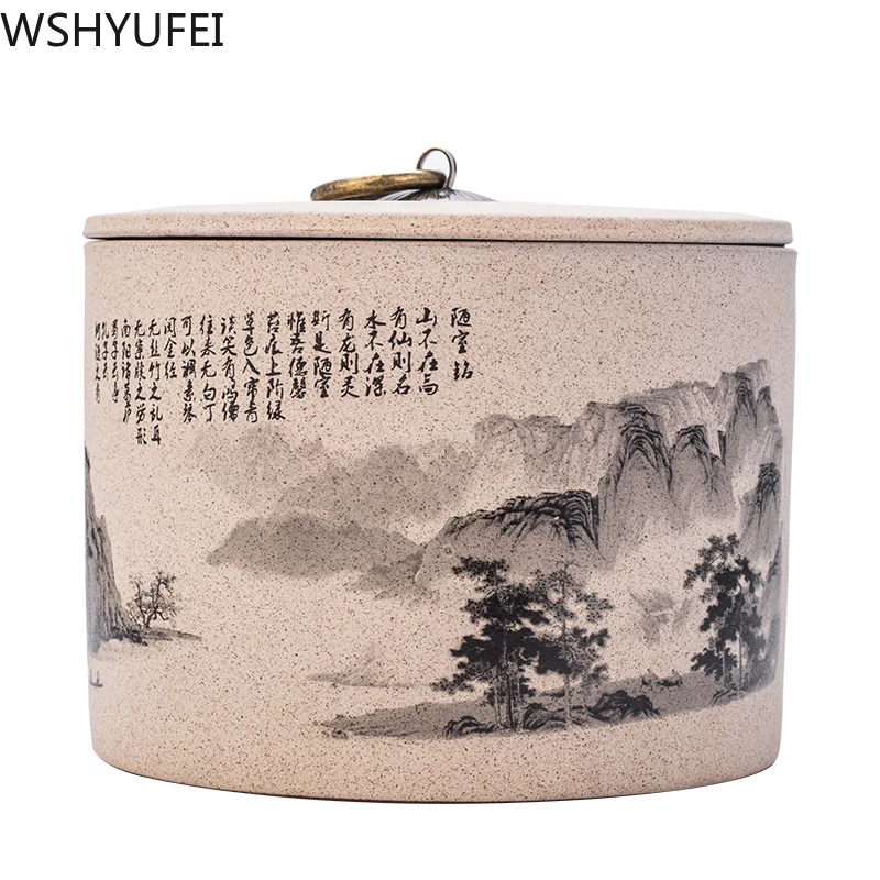 

Large capacity Ceramics Tea caddy travel tea bag storage box Portable tea jar Sealed coffee Candy canister spice organizer