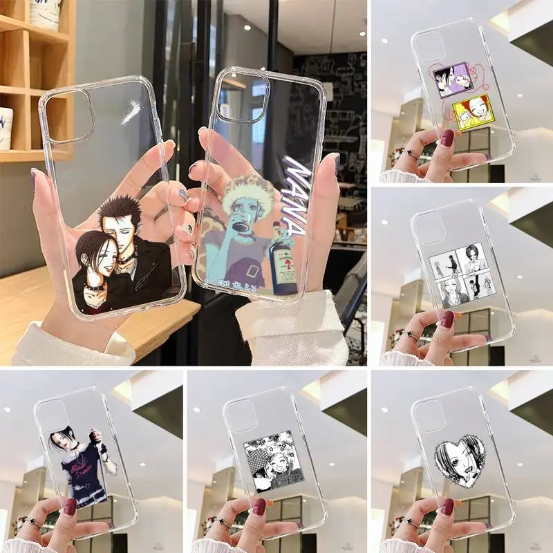 

nana anime Phone Case Transparent for iPhone 7 8 11 12 s mini pro X XS XR MAX Plus cover Clear mobile bag