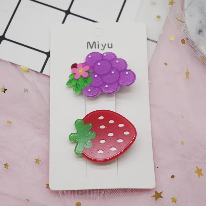 Комплект из 2 предметов для девочек акрила фруктов и овощей Ins модное милое