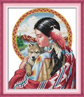 beautiful indian girl printed canvas dmc counted chinese cross stitch kits printed cross stitch set embroidery needlework