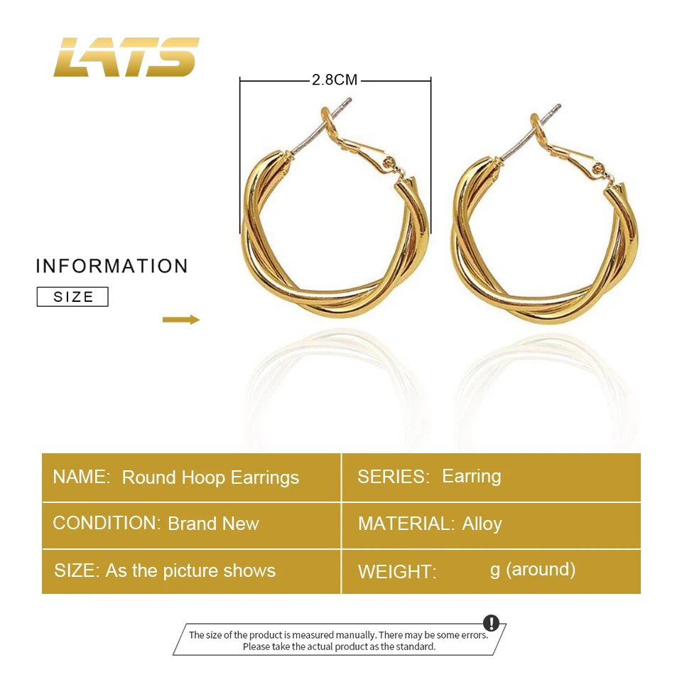 

Fashion Distortion Interweave Twist Metal Circle Geometric Round Hoop Earrings for Women Accessories Retro Party Jewelry earring