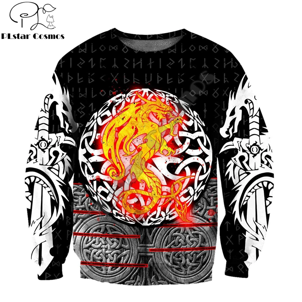 

Dragon Viking Tattoo 3D All Over Printed Mens autumn Hoodie Harajuku Unisex Casual Pullover Streetwear Jacket Tracksuits DK140