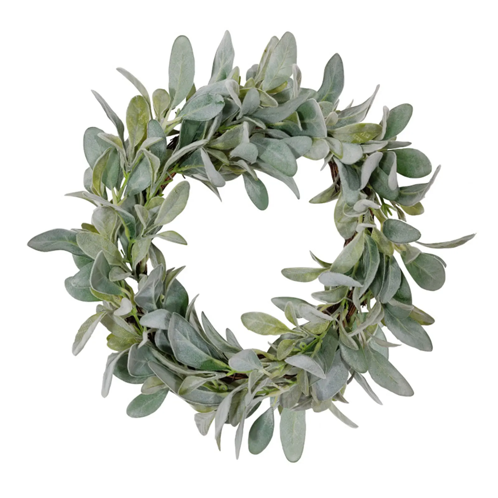 

Artificial Flowers Rattan Circle Rabbit Ear Leaf Wreath Wall Door Pendant 40cm 1pcs Home Indoor Decoration Silk Cloth Garland