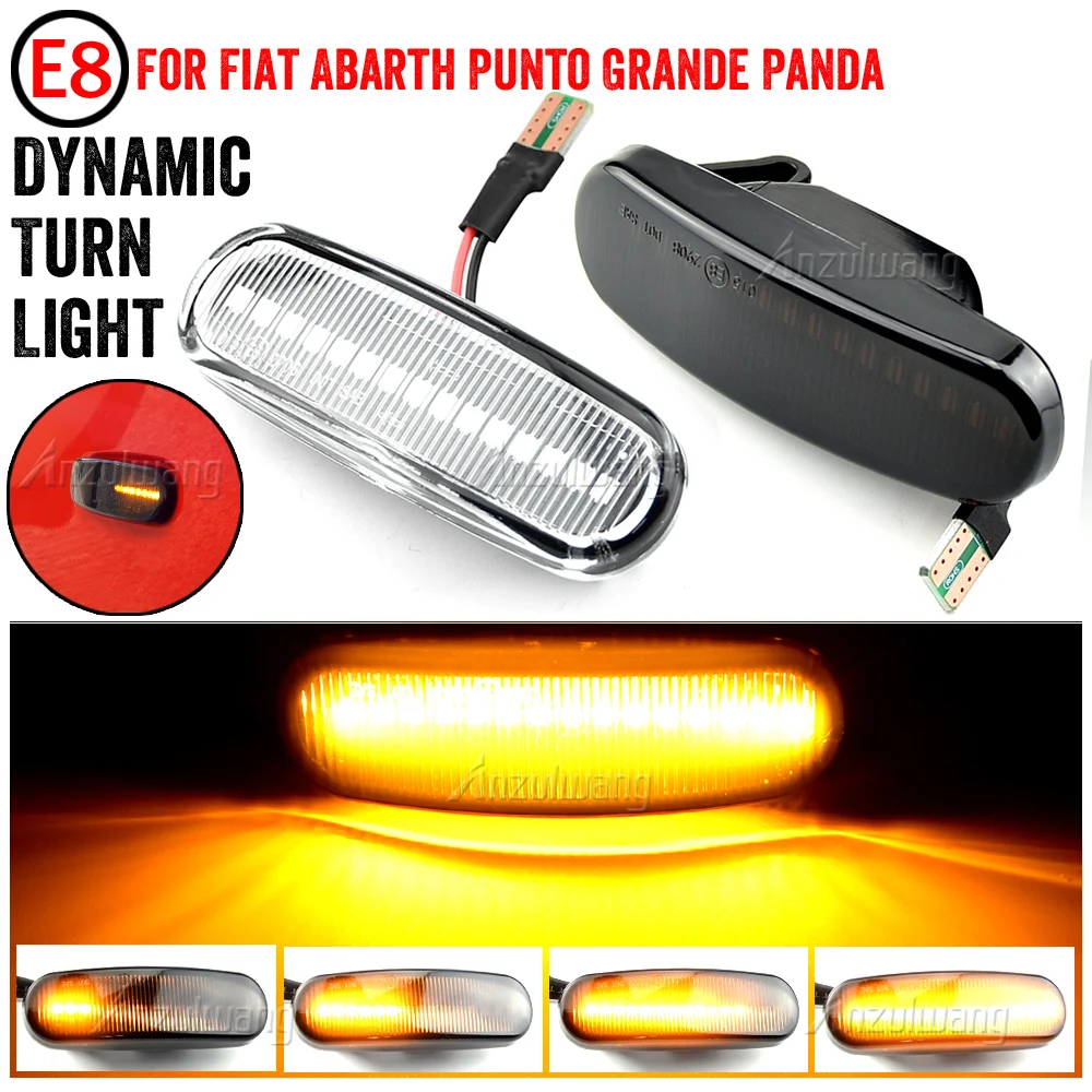 

2Pcs Dynamic LED Side Marker Light Repeater Turn Signal Lamp For Fiat Panda 169 Punto 199 Stilo 192 Fiorino 225 Doblo Linea Qubo