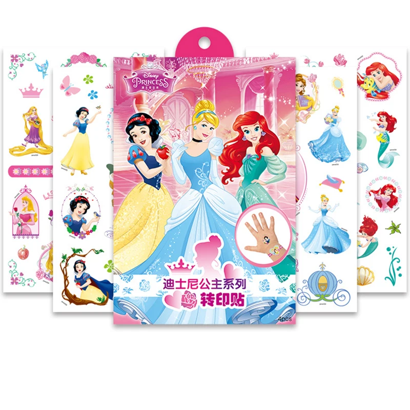 Disney-tatuaje temporal de Frozen para ni&ntilde;os, tatuaje de princesa Elsa, arte corporal Flash, pegatina impermeable de Mickey, pegatina de estilo-4