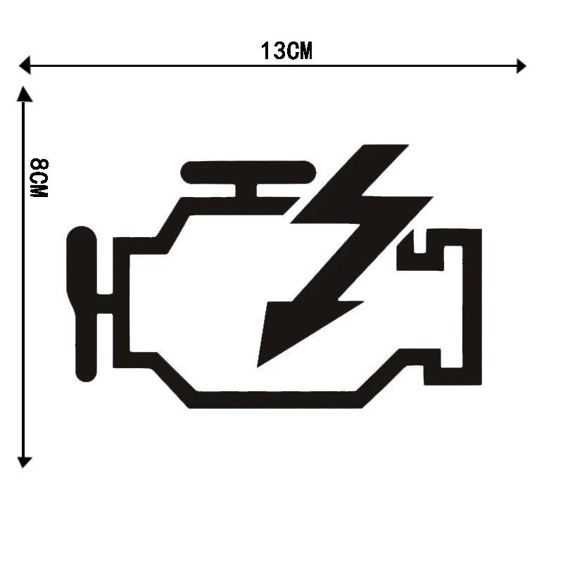 13 см X 8 автомобильный Стайлинг проверка двигателя свет целлюлозная наклейка