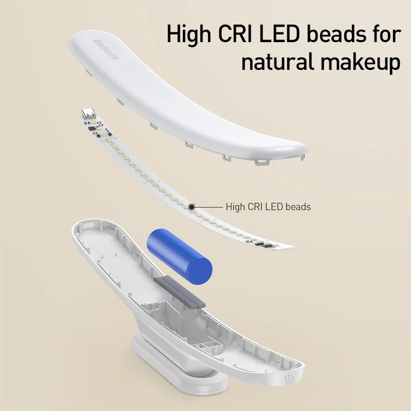 Baseus LED Makeup Mirror Light Dimmable Vanity for Dressing USB Rechargeable Make Up Wall Lamp Home Bathroom | Освещение