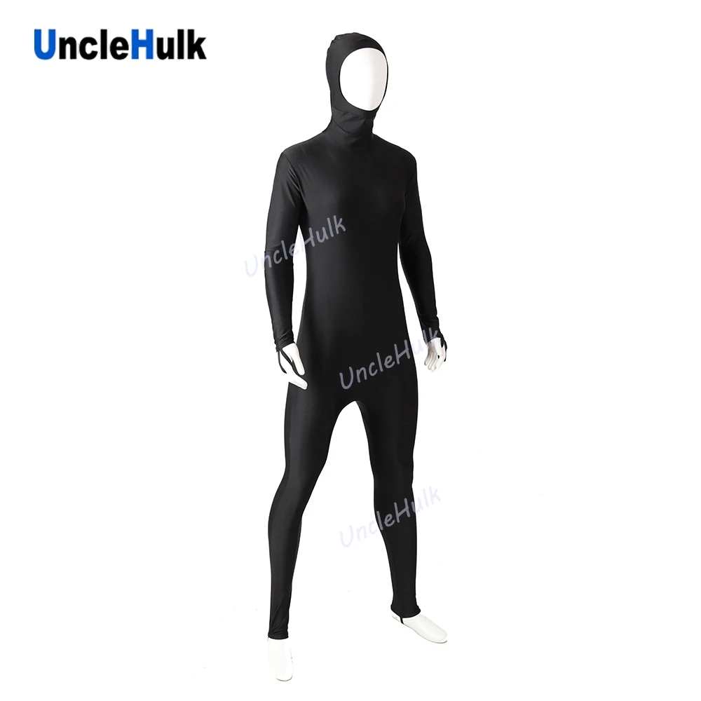 Комбинезон из черного спандекса с открытым лицом | Тематическая одежда и