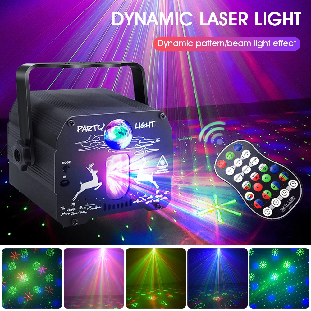

Disco Stage Lights LED Laser Light with Remote Sound Activated USB Powered Strobe Projector for Party Bar Xmas Wedding Dance