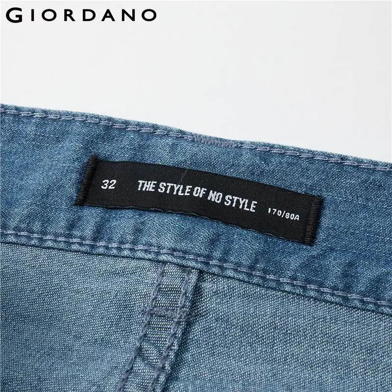 Giordano Men Jeans Moustache Effect Lightweight Jeans Classic Five Pocket Zip Fly Comfy Denim Jeans 13111011