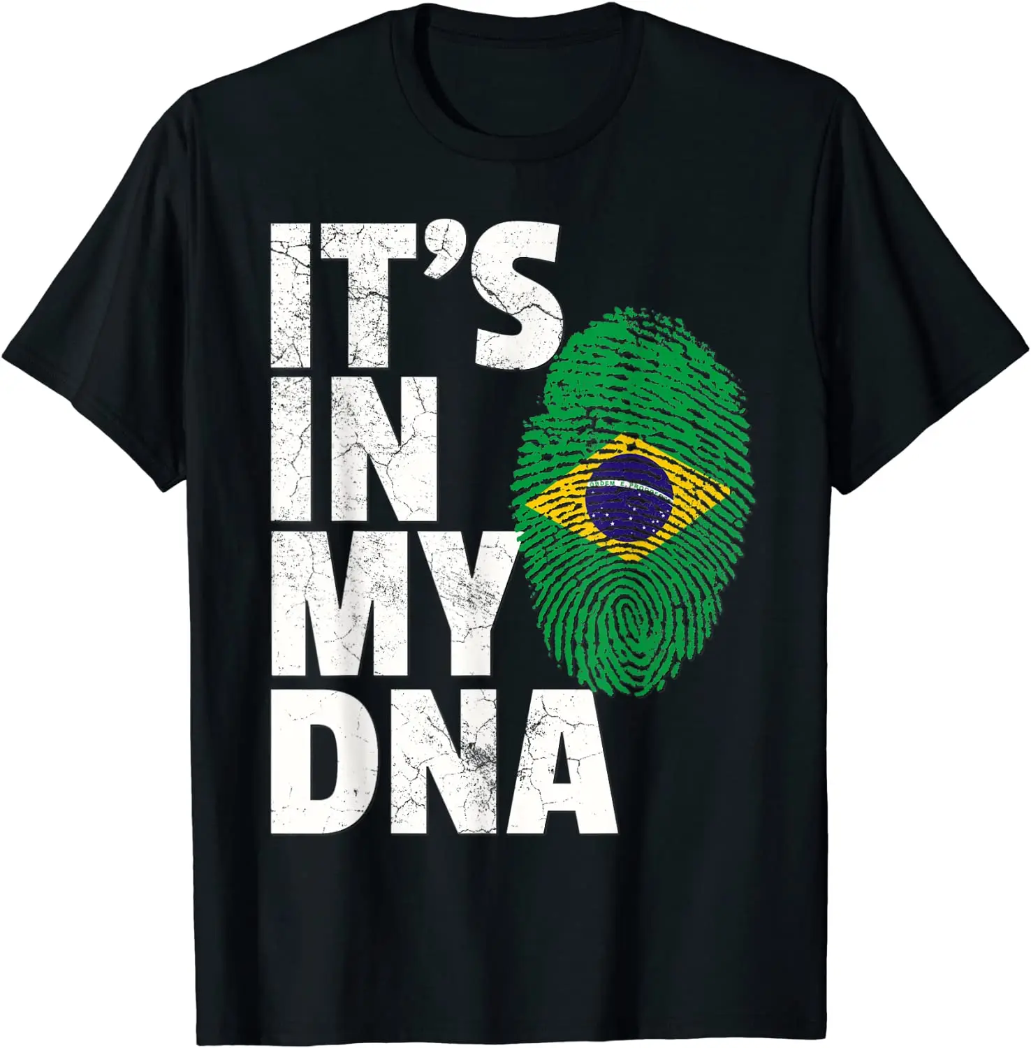 

It's In My DNA Brazil Brazilian Flag Pride Men T-Shirt Short Casual 100% COTTON O-Neck Harajuku Shirts