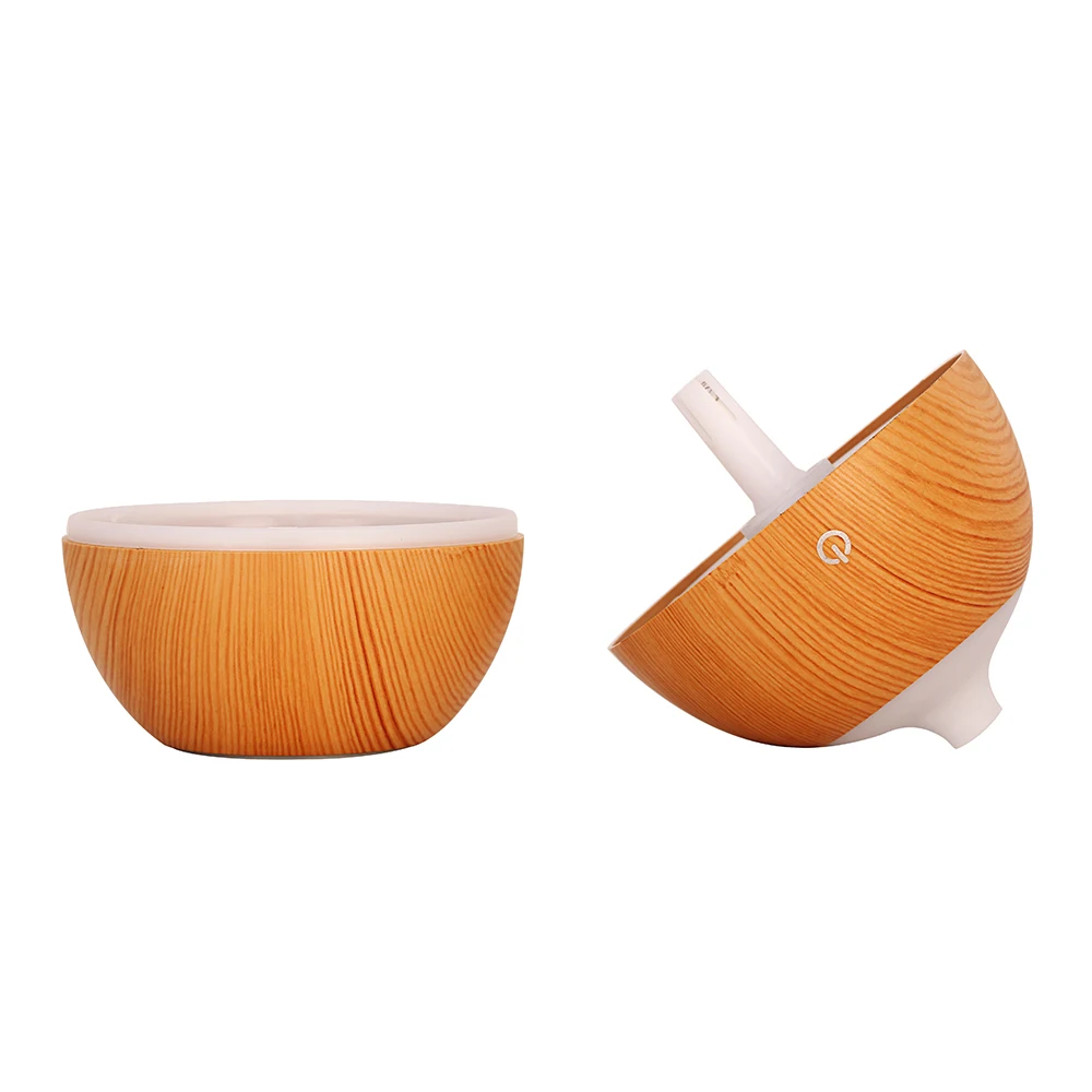 

Night lamp with diffuser 130ml USB wood Air Humidifier with Wood Grain 6 Color Changing LED Lights for home baby room gift