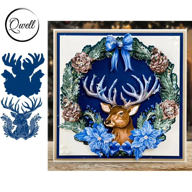 QWELL животное олень металлические режущие штампы для скрапбукинга и изготовления