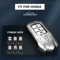 zinc alloy car remote smart key cover case for honda accord civic hr v cr v jazz pilot ridgeline key chains accessories