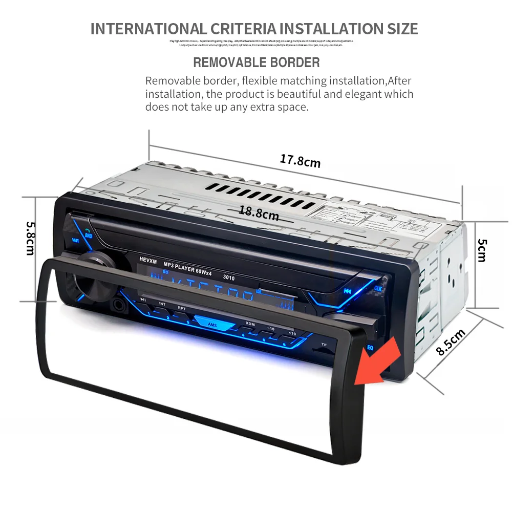 Автомагнитола стерео плеер Bluetooth телефон MP3 FM USB 1 Din дистанционное управление 12 В