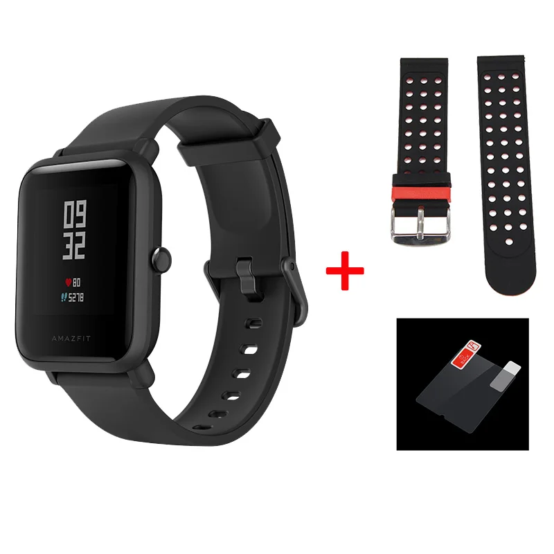black and black Английская версия Huami Смарт-часы Amazfit Bip Lite 45 дней Срок службы батареи 3ATM сердечный ритм Amazfit Bip Lite Часы Android iOS - Цвет: black and black