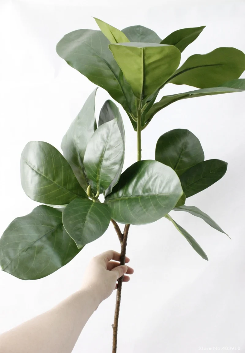 Вилка искусственная ветка деревьев баньяна 87 см3 зеленая тропическая пальмовое