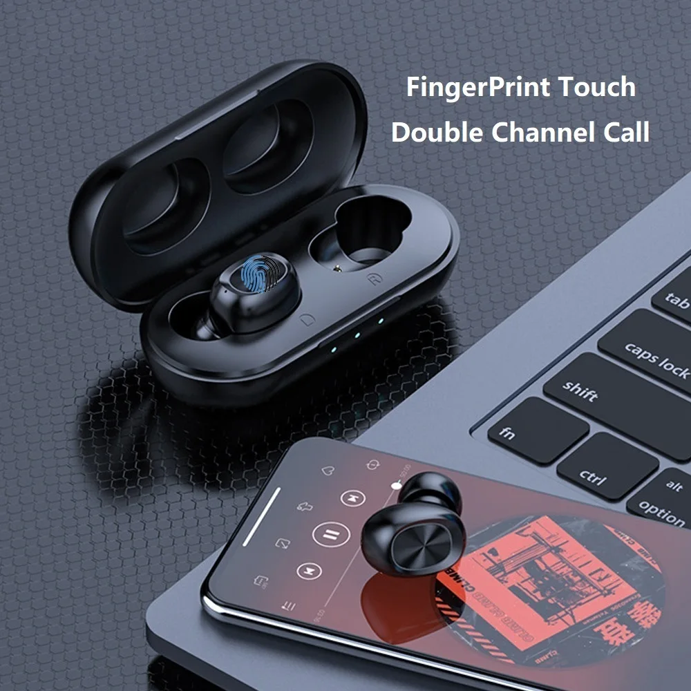 

TWS Wireless Earphone Headphones Bluetooth 5.0 Earbuds Waterproof 9D Stereo Sport Music Headset Touch Control with Micphones