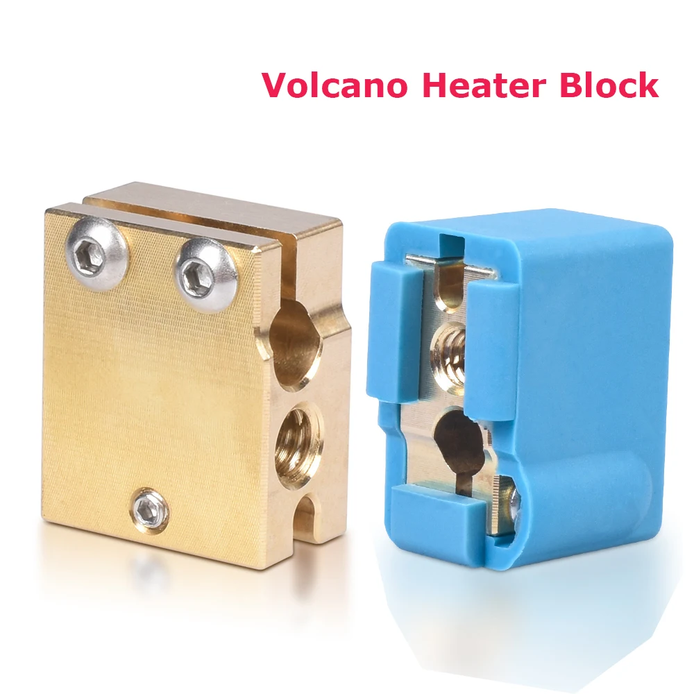 

PT100 Volcano Heater Block Brass Heated Block Silicone Sock High Temperature For PT100 J-Head E3D V6 Hotend 3d Printer Parts