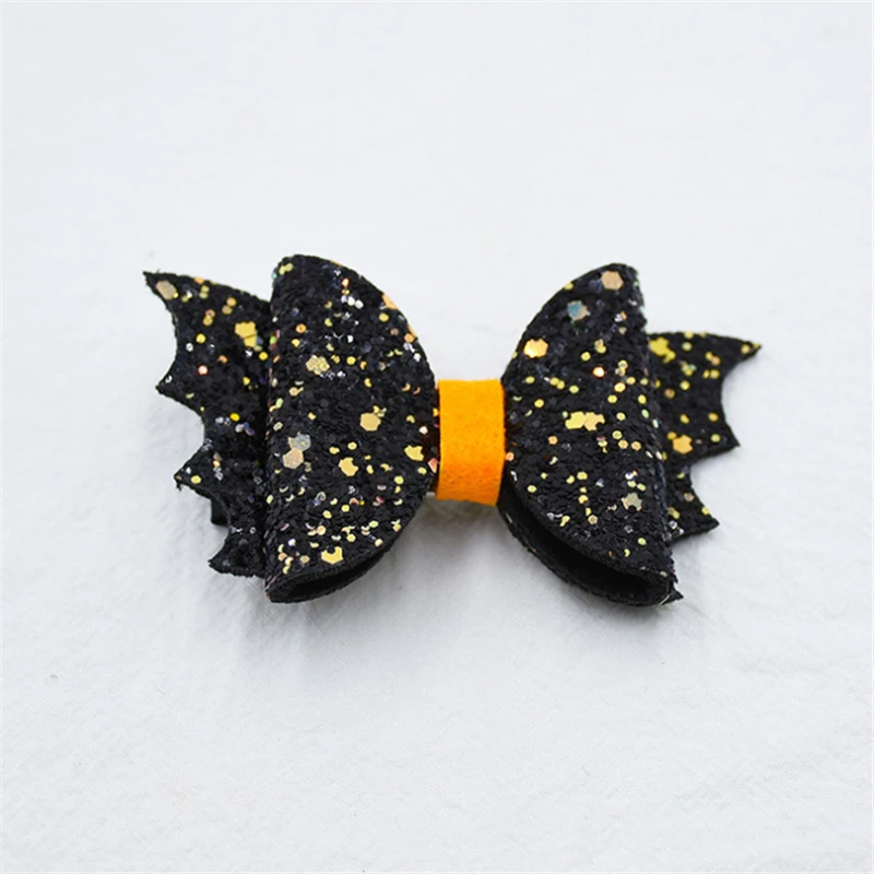 Заколка для волос Детская в виде тыквы летучей мыши с блестками 10 шт./лот - купить
