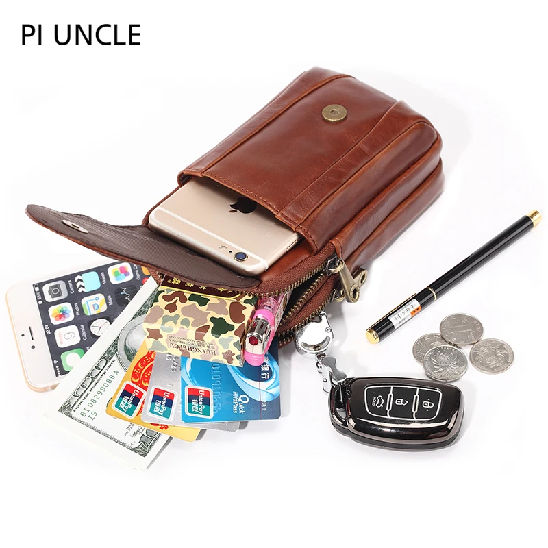 Многофункциональная поясная сумка из натуральной кожи для мужчин забавные