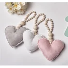 Деревянные бусины в скандинавском стиле, 1 шт., украшения в виде Луны, звезды, сердца, Ловец снов, декор для детской комнаты, Настенное подвесное сердце, кисточки, стильная палатка