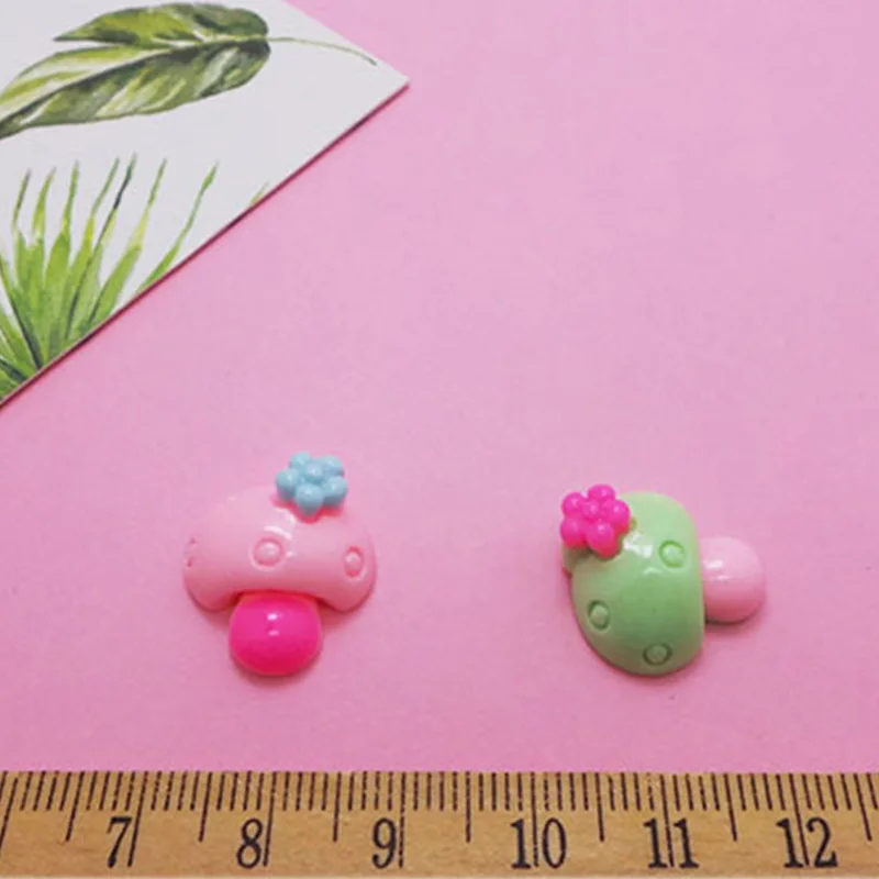 

100Pcs Colorful Cream Mushroom Resin Decoration Crafts Flatback Cabochon Embellishments For Scrapbooking Diy Phone Accessories