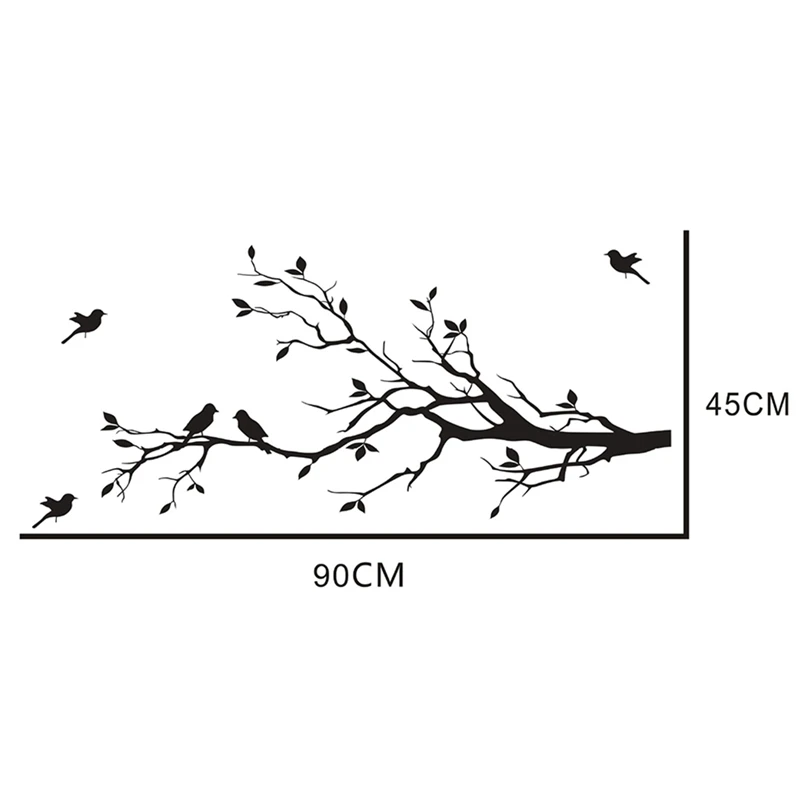 Новый креативный Черный Дерево Птица ПВХ стикер на стену дверь окно уникальная