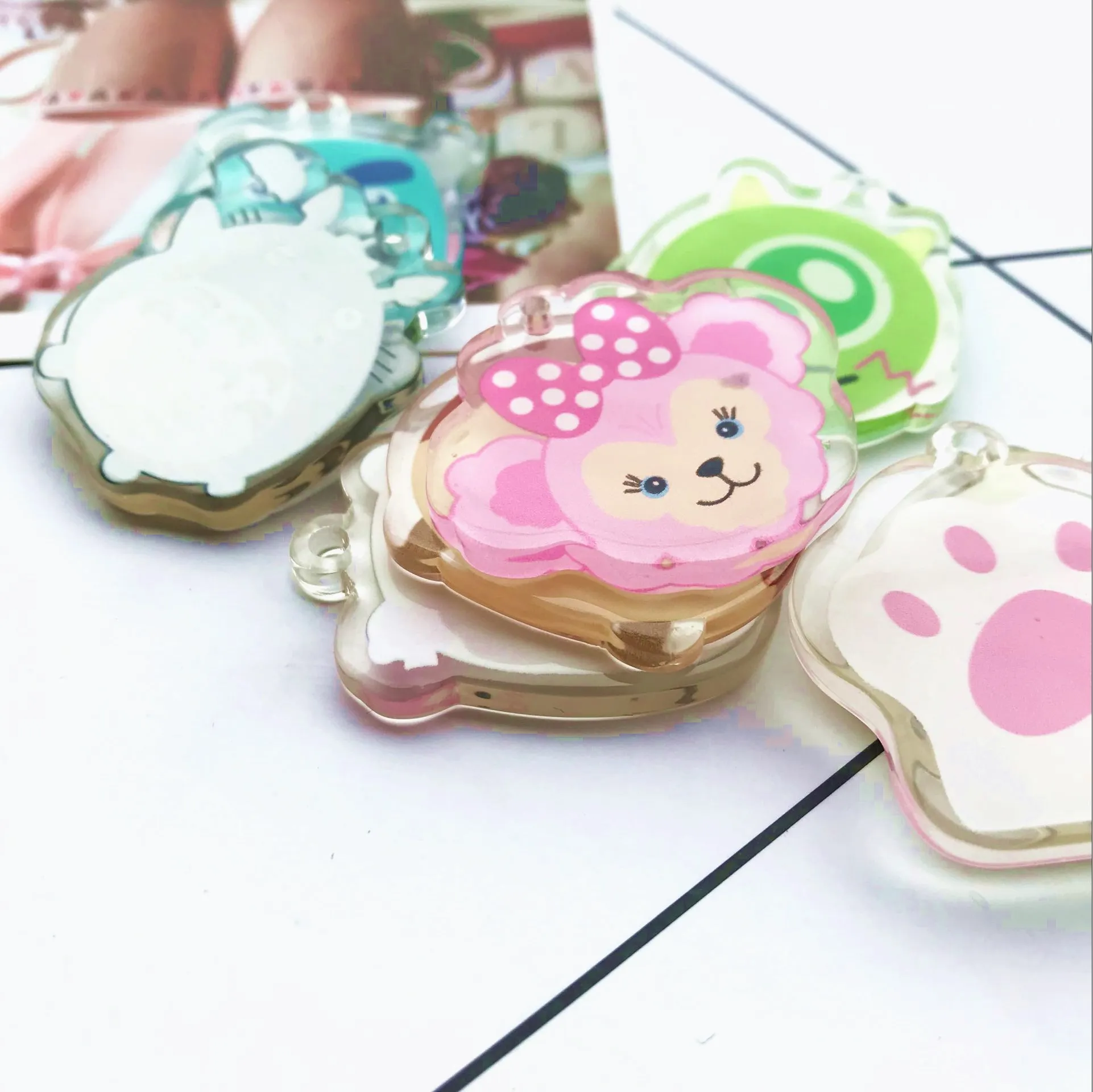 Бесплатная доставка! Акриловый мультяшный пластырь с плоской задней стороной