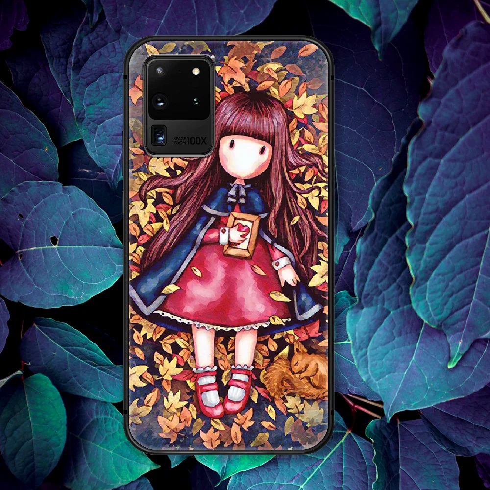

Cartoon Lovely Santoro Gorjuss Phone Case For Samsung Galaxy Note S 8 9 10 20 Plus E Lite Uitra black Waterproof Pretty Shell