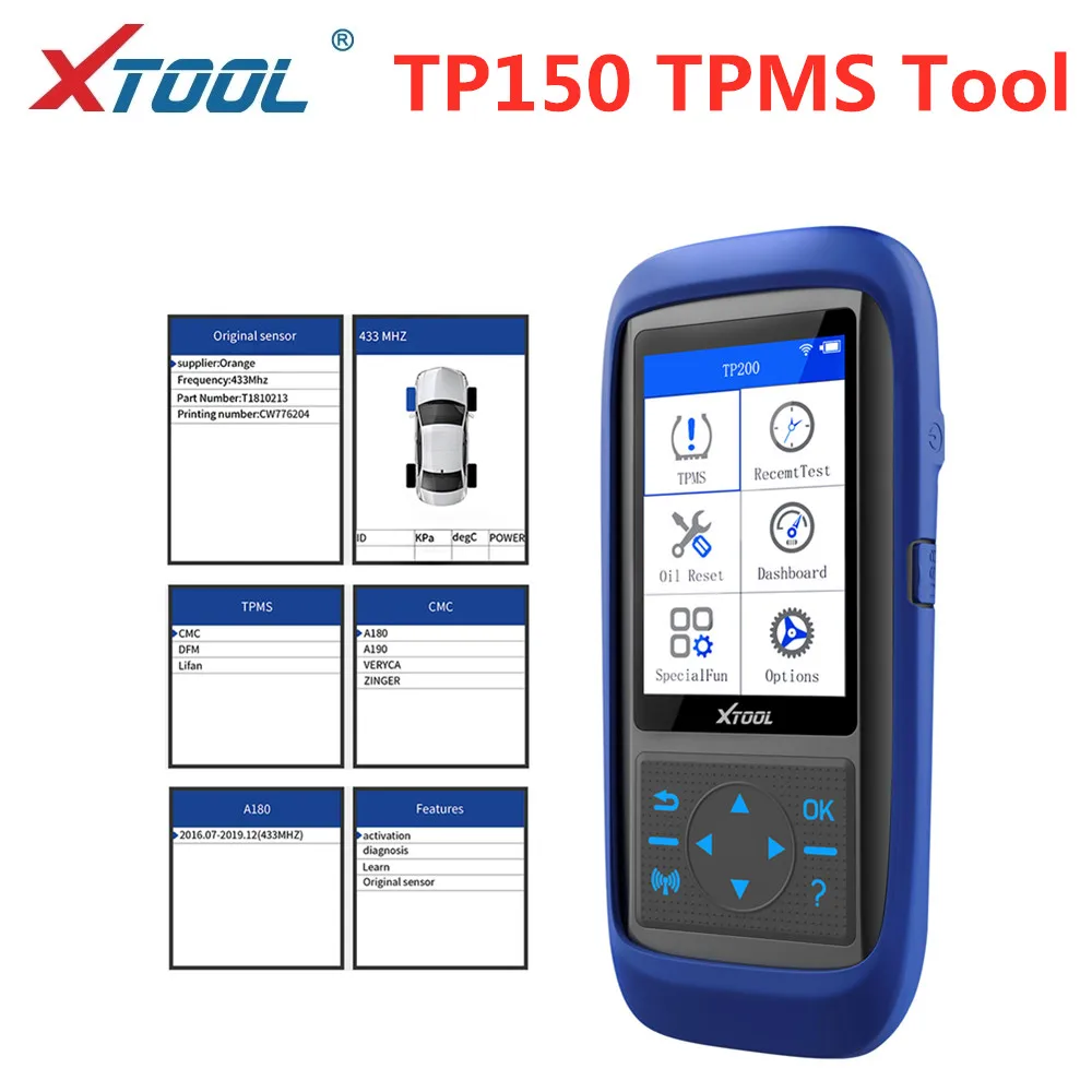 Система контроля давления в шинах XTOOL TP150 OBD2 диагностический сканер TPMS программа