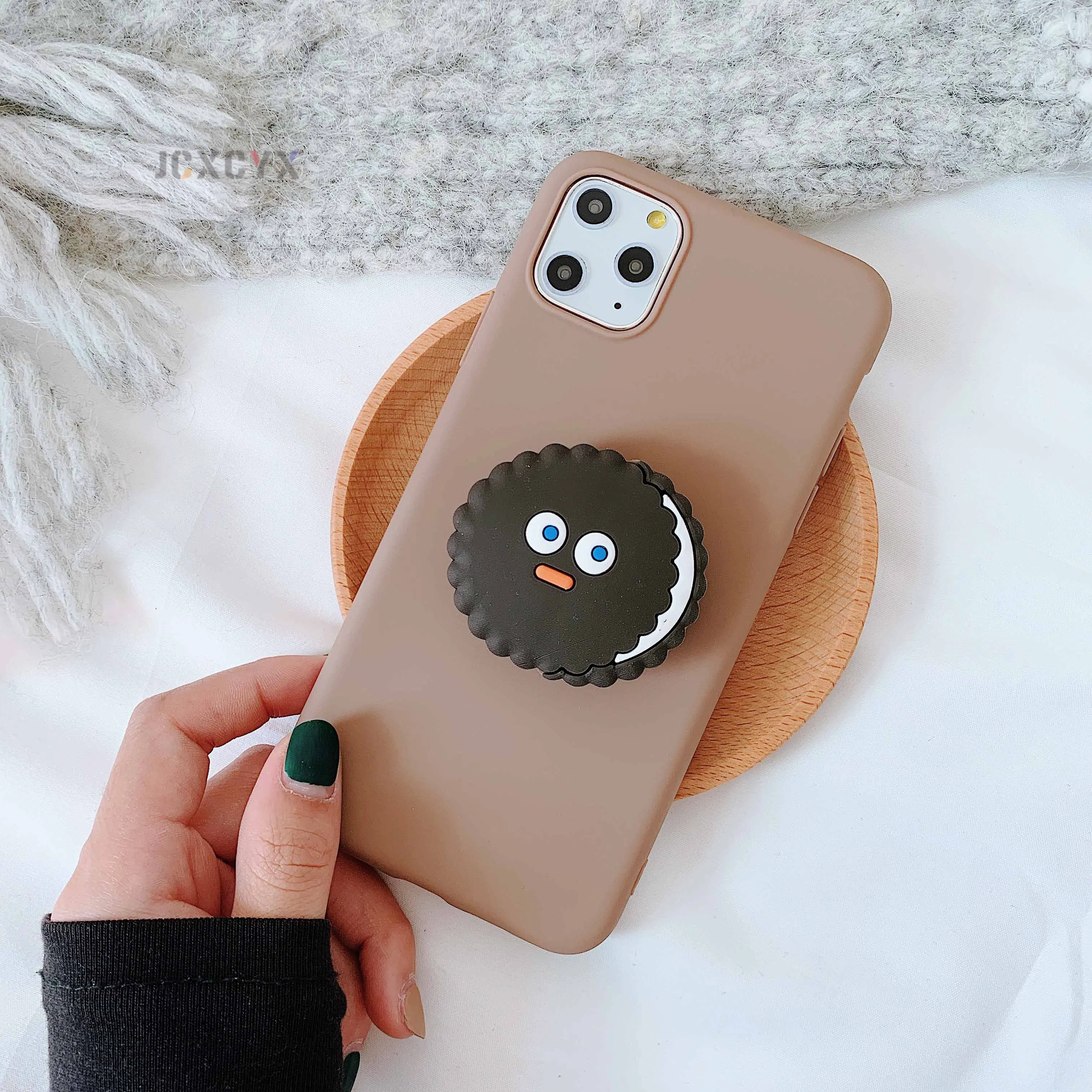 3D милый Cartoo Oreo печенье мягкий чехол для телефона для iphone X XR XS 11 Pro Max 6S 7 8 plus держатель чехол для samsung S8 S9 S10 Note - Color: B