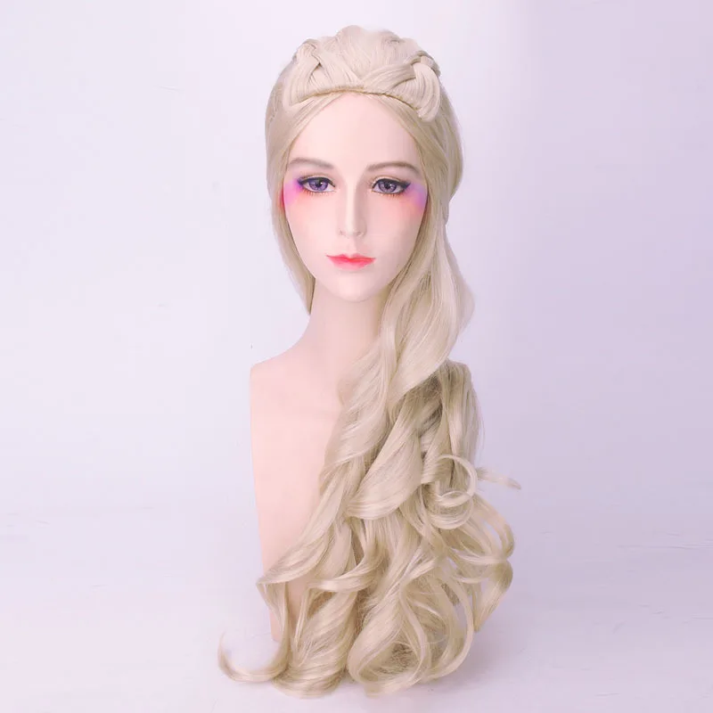 Дейенерис косплей парик Игра престолов Песнь Льда и Огня серебро блонд длинные