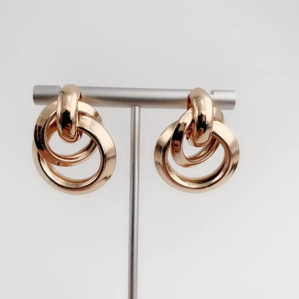 Новые золотые серьги-кольца Модная бижутерия серьги свадебные подарки Женские